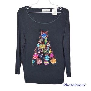 Vintage Lucia Burns Woman’s Christmas Chic Lightweight Top Size XL